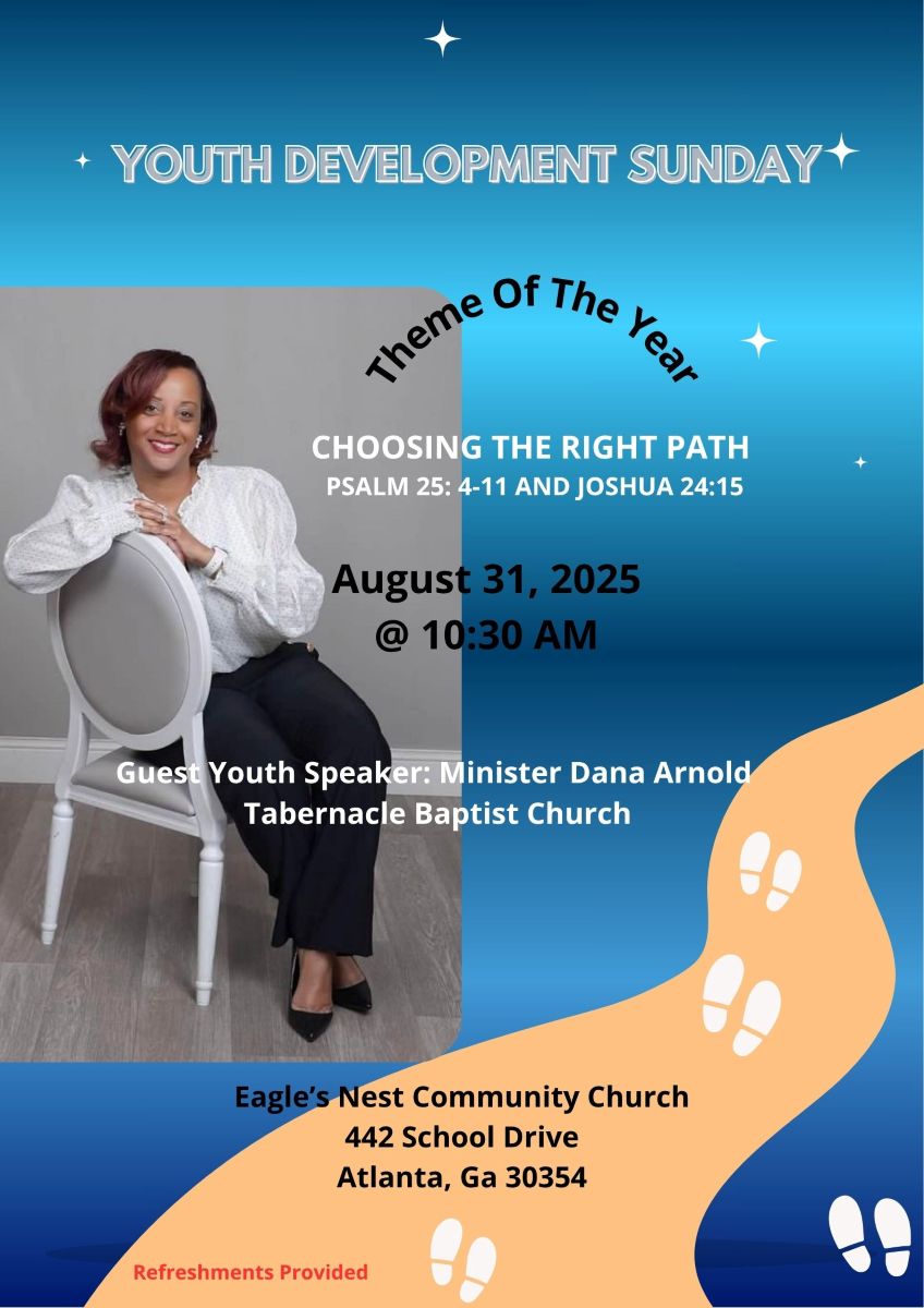 Youth Development Sunday August 31, 2025 at 10:30am at Eagle's Nest Community Church